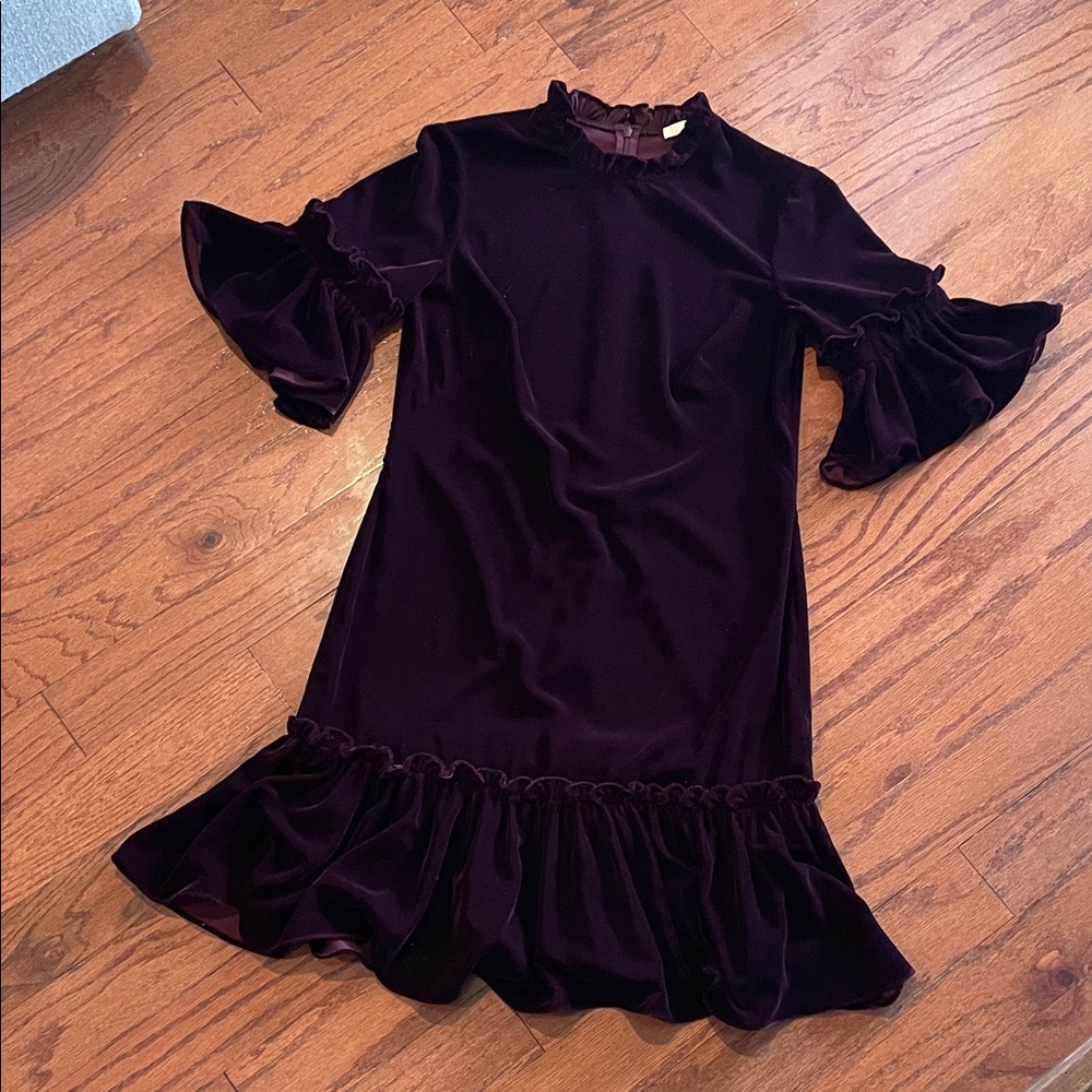 Shoshanna Velvet Dress in Rich Purple